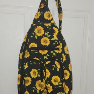 No Boundaries Black and Yellow Sunflower Crossbody Bag